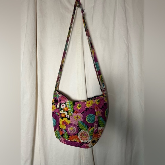 Vera Bradley Clare Va Va Bloom Retired Floral Pink Quilted Cotton Crossbody Bag - Picture 6 of 11